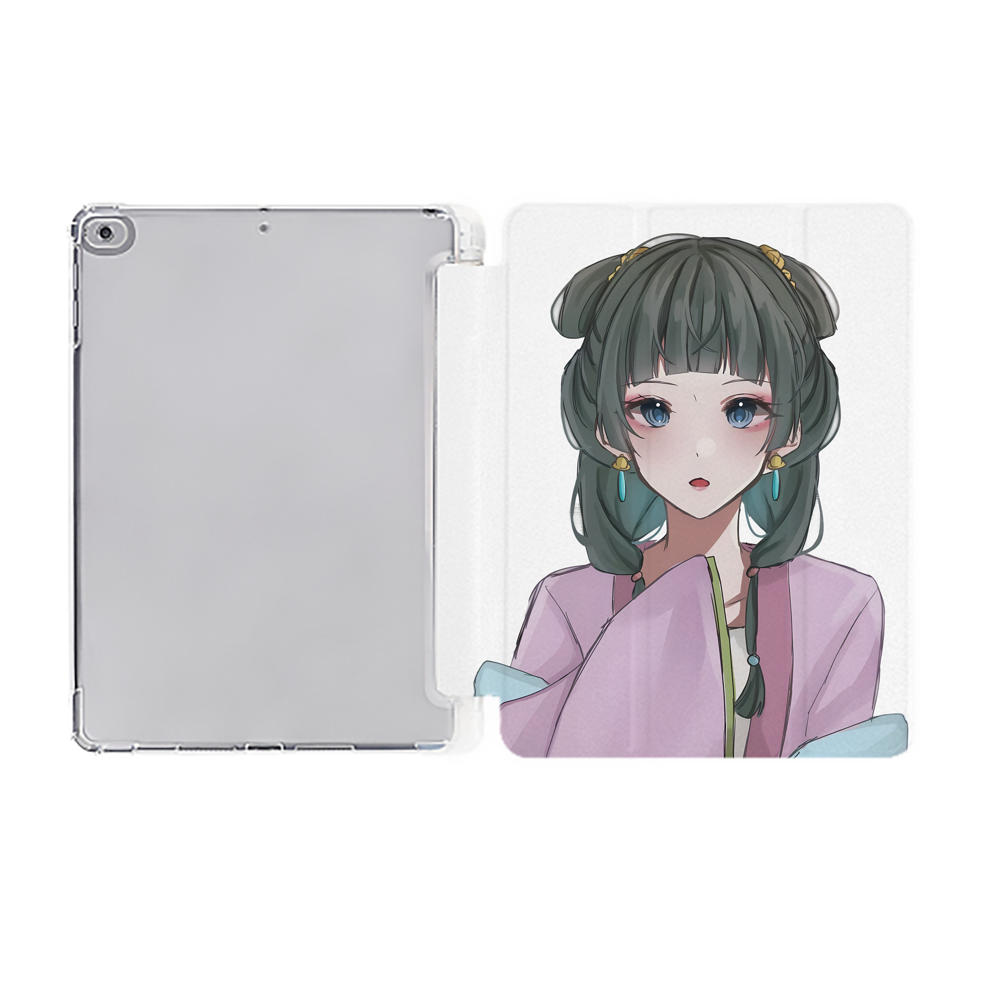 （画像用） 薬屋のひとりごと The Apothecary Diaries IPad ケース ペン収納付き 三つ折りスタンド PUレザー×シリコン 対応機種9.5/10.5/10.9インチ